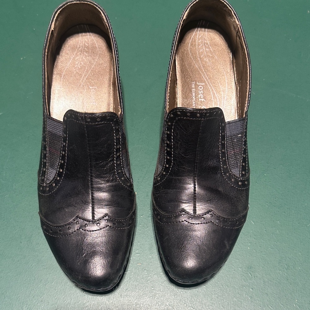 Josef Seibel Black Leather Loafers